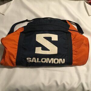 SALOMON Skiing/Large Ski DUFFEL Gear BAG Vtg 80s/90s Luggage Tote Made In USA!